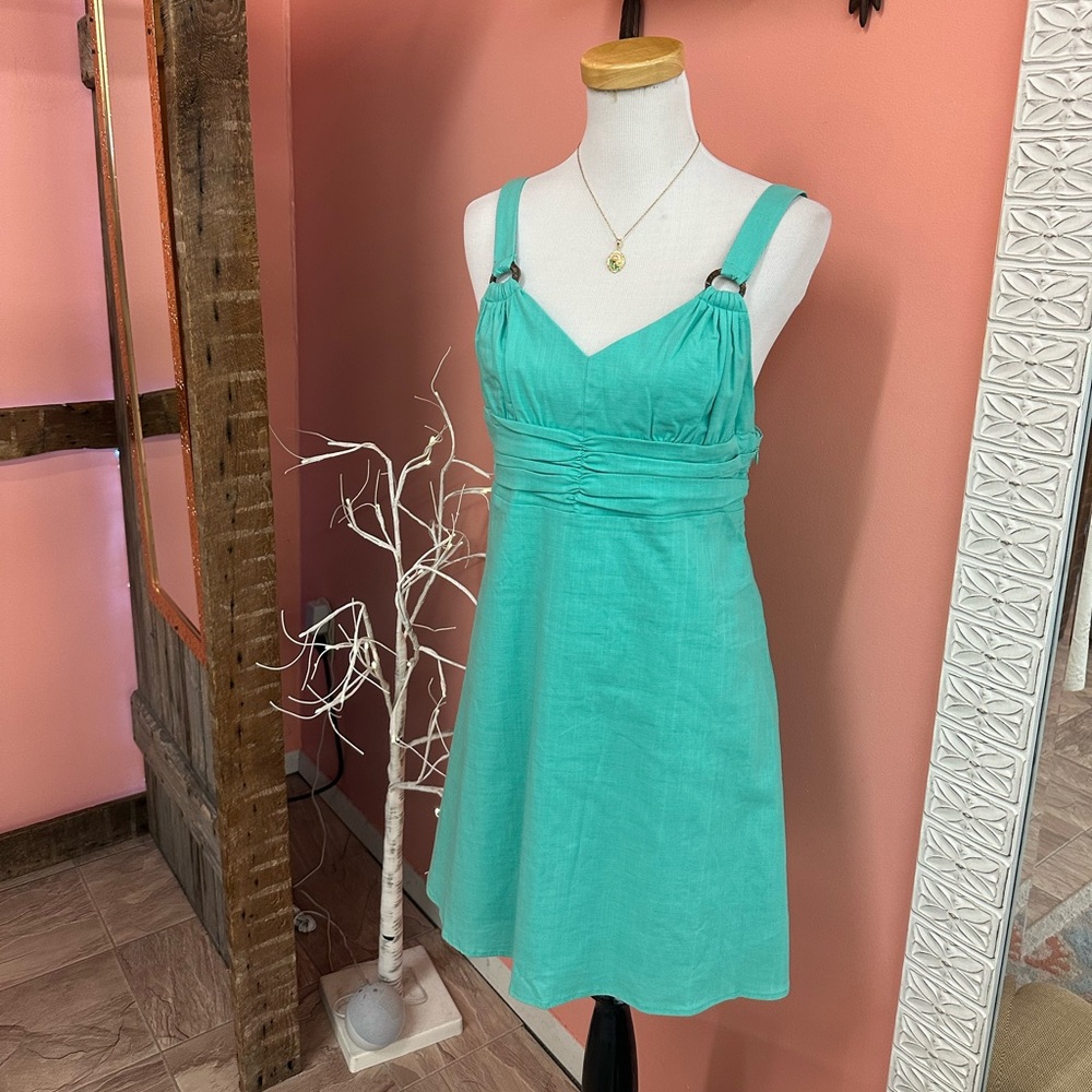 NEW! Very J Mint Sleeveless Linen Mini Dress